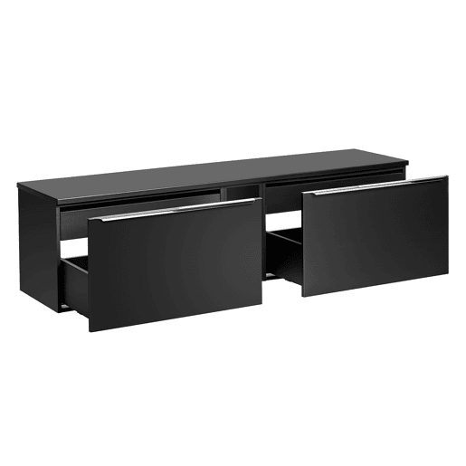 Móvel de toucador Éros 180cm 2 nichos Preto