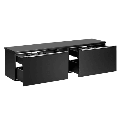 Móvel de toucador Éros 180cm 2 nichos Preto