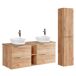 Conjunto mueble lavabo doble 2 nichos y columna April 140 Conjunto mueble lavabo doble 2 nichos y columna April 140 Blanco