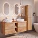 Conjunto mueble lavabo doble 2 nichos y columna April 140 Conjunto mueble lavabo doble 2 nichos y columna April 140 Blanco