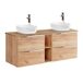 Conjunto mueble lavabo doble 2 nichos y columna April 140 Conjunto mueble lavabo doble 2 nichos y columna April 140 Blanco