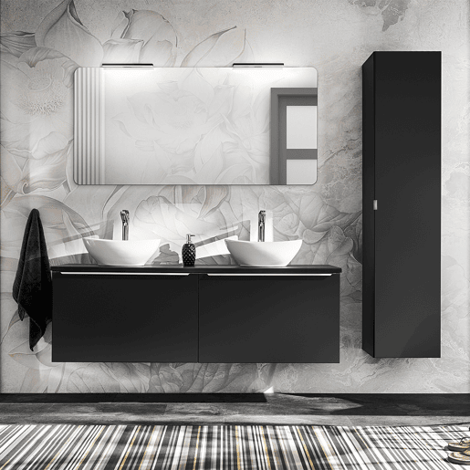 Móvel sob lavatório 80cm Eros Preto