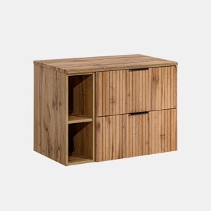 Móvel de lavatório 80cm 2 nichos Adriel Madeira