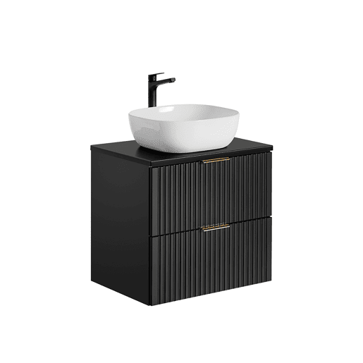Móvel de toucador individual 60cm e coluna Adriel Preto