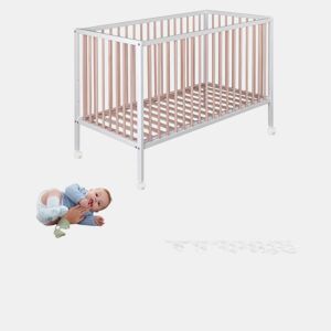 Berço de bebĂ© Laponia com base de ripas de faia, colchĂ£o Helios, protetor de colchĂ£o e 4 rodas