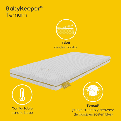 Berço Laponia com base de cama de ripas de faia, colchão Ternum e 4 rodas Berço Laponia com base de cama de ripas de faia, colchão Ternum e 4 rodas