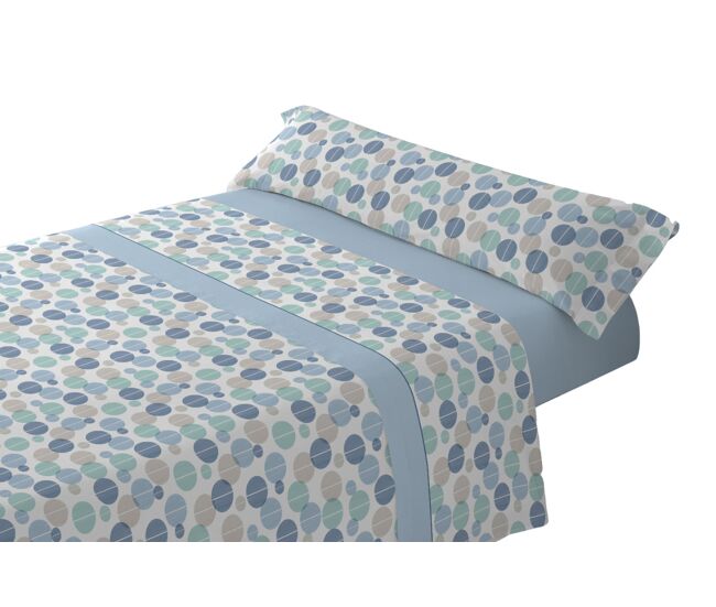 Juego de sábanas tres piezas cama de 135cm celara azul donegal