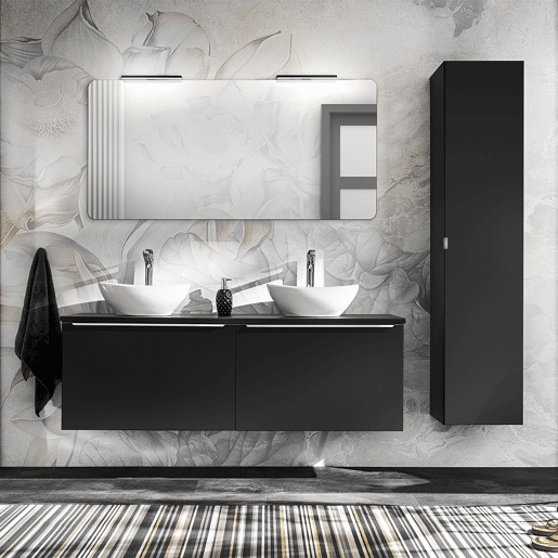Móvel lavatório simples 80cm Eros Preto Móvel lavatório simples 80cm Eros Preto