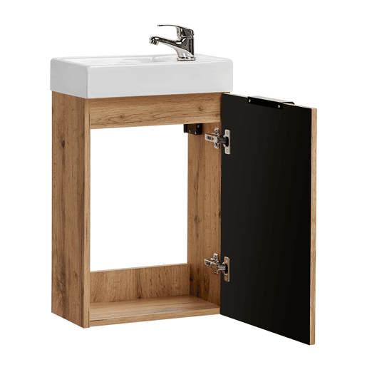 Móvel de lavatório 40cm 1 porta Adriel Wood