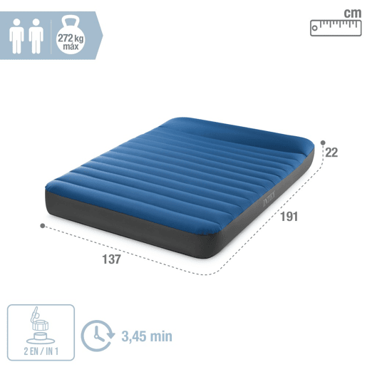 Colchão inflável duplo TruAire Camping Matress cinflador incluído INTEX