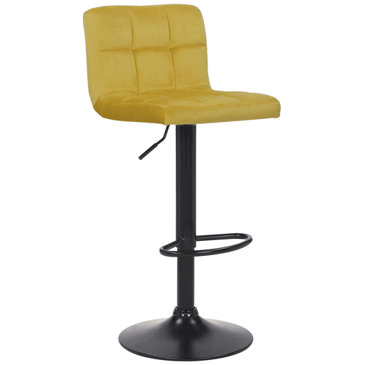 Taburete Feni En Terciopelo Amarillo 40X40X85 cm