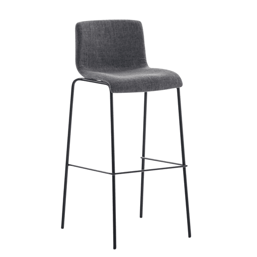 Taburete de bar Hover de tela con base de cuatro patas Gris claro 48X43X100 cm