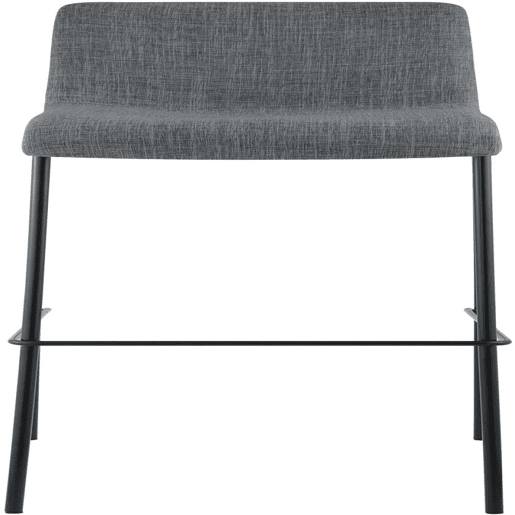 Taburete de bar Hover de tela con base de cuatro patas Gris claro 48X43X100 cm