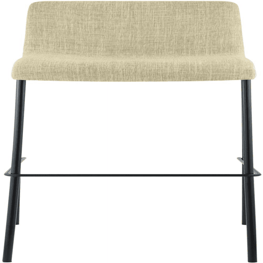 Taburete de bar Hover de tela con base de cuatro patas Crema 48X43X100 cm
