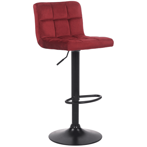 Taburete Feni En Terciopelo Rojo 40X40X85 cm