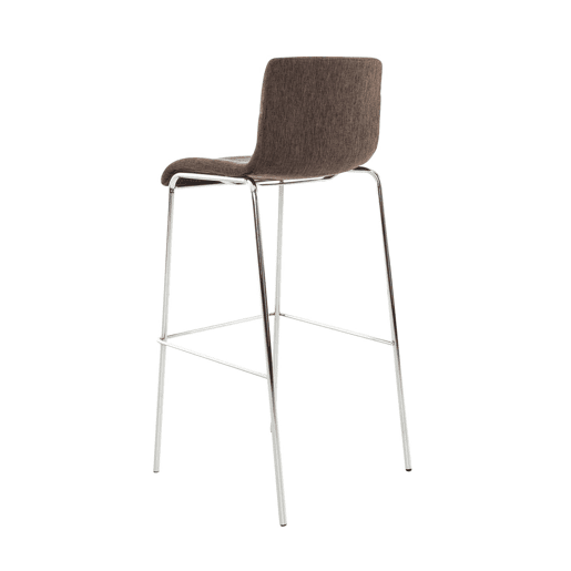 Taburete de bar Hover de tela con base de cuatro patas Marrón 48X43X100 cm