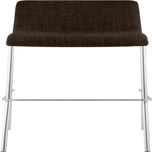 Taburete de bar Hover de tela con base de cuatro patas Marrón 48X43X100 cm