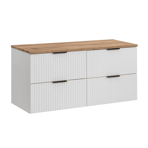Móvel sob-lavatório 120cm plano de toilette Adriel Branco
