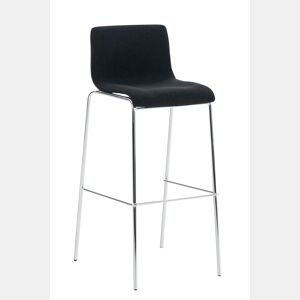 Taburete de bar Hover de tela con base de cuatro patas Negro 48X43X100 cm