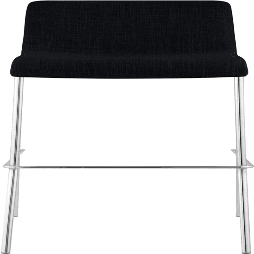 Taburete de bar Hover de tela con base de cuatro patas Negro 48X43X100 cm