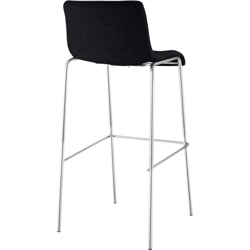 Taburete de bar Hover de tela con base de cuatro patas Negro 48X43X100 cm