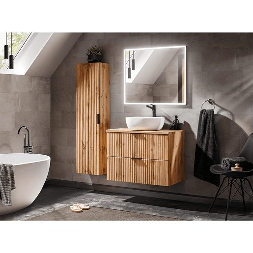 Móvel sob lavatório 80cm plano de toilette Adriel Madeira