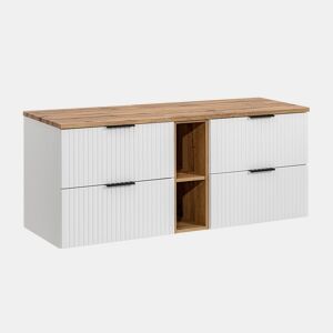 Móvel sob lavatório 140cm 2 nichos Adriel Branco