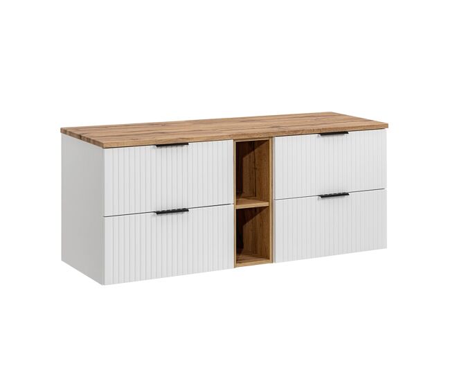 Mueble bajo lavabo 140cm 2 nichos adriel blanco
