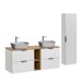 Conjunto mueble doble lavabo 2 nichos y columna Adriel Conjunto mueble doble lavabo 2 nichos y columna Adriel Blanco