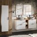 Conjunto mueble doble lavabo 2 nichos y columna Adriel Conjunto mueble doble lavabo 2 nichos y columna Adriel Blanco