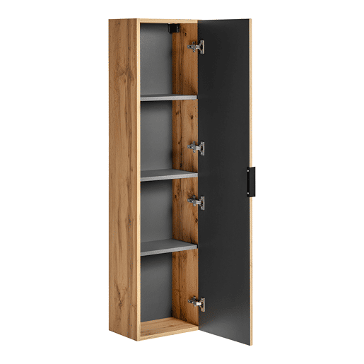 Conjunto móvel lavatório individual encastrado 60cm e coluna Adriel Madeira