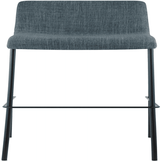 Taburete de bar Hover de tela con base de cuatro patas Azul 48X43X100 cm