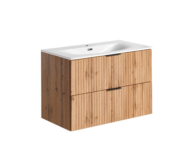 Mueble lavabo individual encastrado 80cm adriel madera
