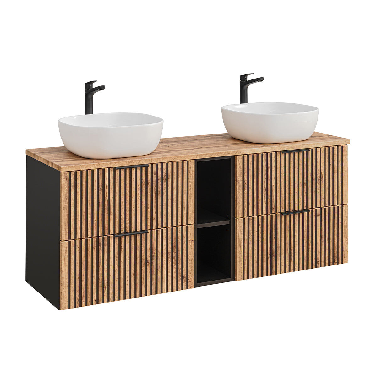 Mueble lavabo doble 2 nichos Gaia
