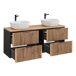 Mueble lavabo doble 2 nichos Gaia 140 Mueble lavabo doble 2 nichos Gaia 140 Negro/ Madera
