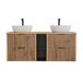 Mueble lavabo doble 2 nichos Gaia 140 Mueble lavabo doble 2 nichos Gaia 140 Negro/ Madera