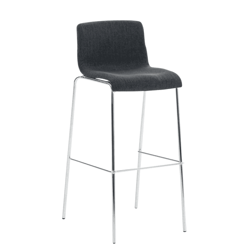 Taburete de bar Hover de tela con base de cuatro patas Gris oscuro 48X43X100 cm Taburete de bar Hover de tela con base de cuatro patas Gris oscuro 48X43X100 cm
