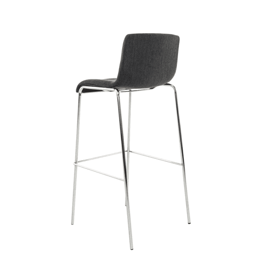 Taburete de bar Hover de tela con base de cuatro patas Gris oscuro 48X43X100 cm Taburete de bar Hover de tela con base de cuatro patas Gris oscuro 48X43X100 cm