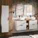 Conjunto mueble doble lavabo 2 nichos y columna Adriel 140 Conjunto mueble doble lavabo 2 nichos y columna Adriel 140 Beige
