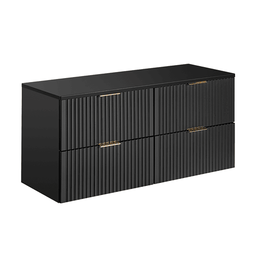 Móvel sob lavatório 120cm plano de toilette Adriel Preto