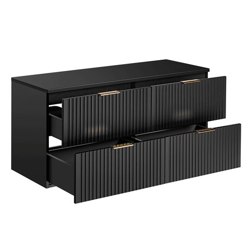 Móvel sob lavatório 120cm plano de toilette Adriel Preto