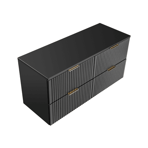 Móvel sob lavatório 120cm plano de toilette Adriel Preto