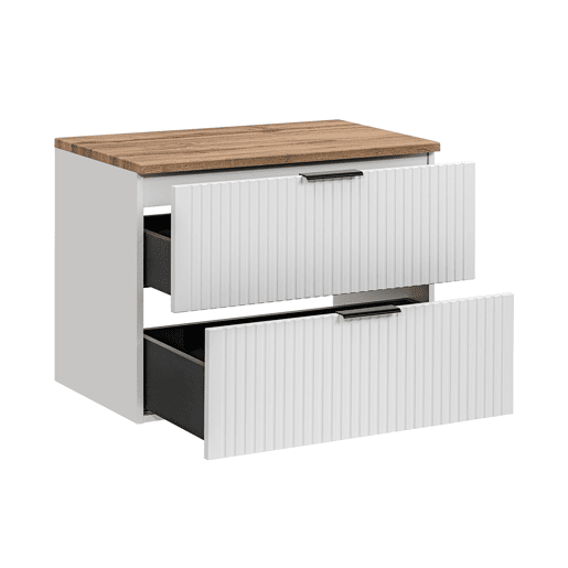 Móvel sob lavatório 80cm plano de toilette Adriel Branco
