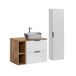 Conjunto mueble lavabo individual 2 nichos y columna Adriel 80 Conjunto mueble lavabo individual 2 nichos y columna Adriel 80 Blanco