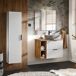 Conjunto mueble lavabo individual 2 nichos y columna Adriel 80 Conjunto mueble lavabo individual 2 nichos y columna Adriel 80 Blanco