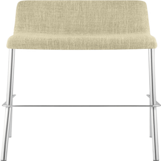 Taburete de bar Hover de tela con base de cuatro patas Crema 48X43X100 cm