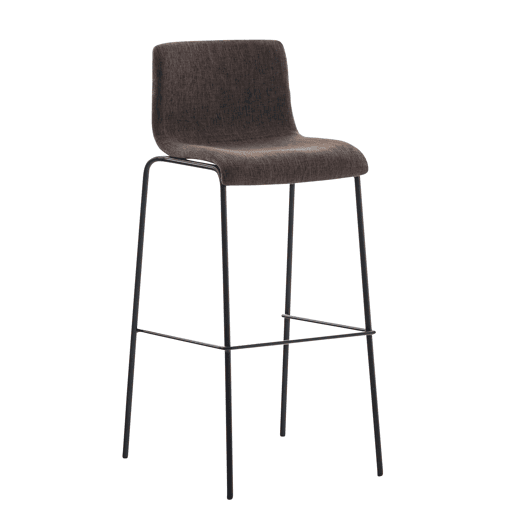 Taburete de bar Hover de tela con base de cuatro patas Marrón 48X43X100 cm