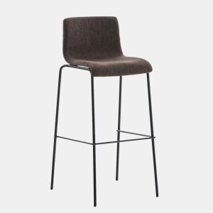 Taburete de bar Hover de tela con base de cuatro patas Marrón 48X43X100 cm
