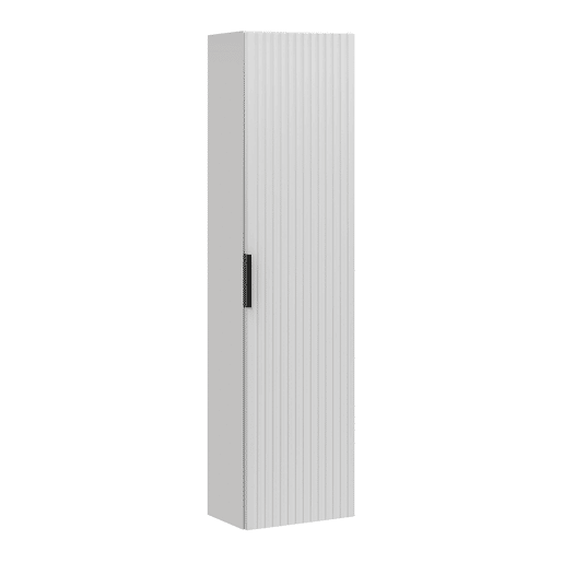 Conjunto móvel lavatório simples 80cm 2 nichos coluna Adriel Branco