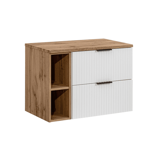 Móvel sob lavatório 80cm 2 nichos Adriel Branco Móvel sob lavatório 80cm 2 nichos Adriel Branco